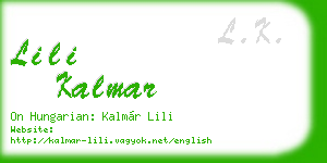 lili kalmar business card